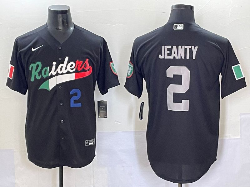 Men 2025 Oakland Raiders #2 Jeanty Black Joint Name Nike Limited NFL Jersey style 7032->->NFL Jersey